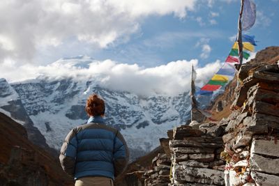 woman trekking in the himalayas