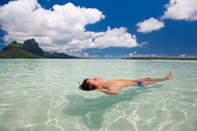 Child relaxing in Bora Bora