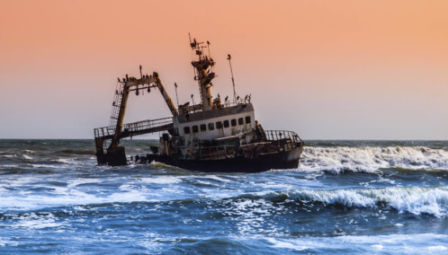 Shipwreck at Skeleton Coast