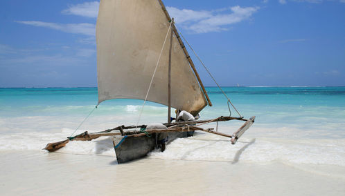 Zanzibar boat on beach