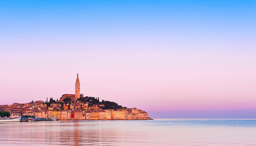 Rovinj old town at sunset