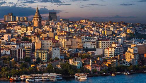 Galata tower at dusk, Istanbul