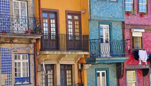 Multicoloured balconies, Porto