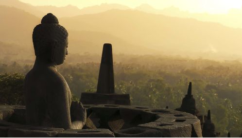 Sunrise over Borobudur