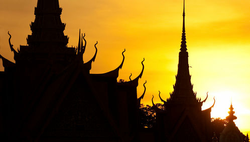 Phnom Penh Palace silhouette
