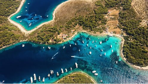 Aerial view of islands in Dalmatian Coast