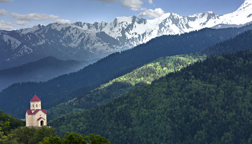 Church in the Caucasus Mountains