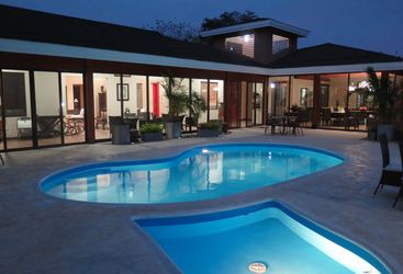 Rancho Humo pool at night