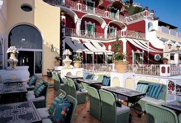 Terrace at the Le Sirenuse, luxury hotel in Italy