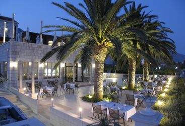 The outside restaurant at hotel Indijan, luxury hotel in Croatia
