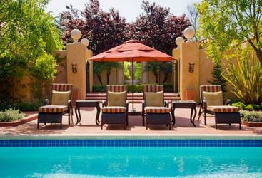 The poolside at Pebble Beach Resort, luxury hotel in San Francisco