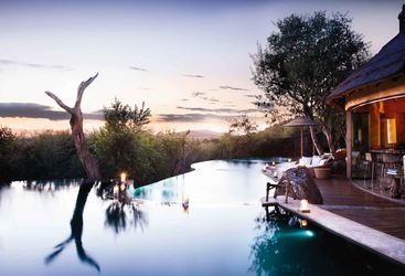 The exterior with pool at Molori Safari Lodge, luxury safari camp in South Africa