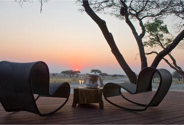 The sunset at Onguma, luxury camp in Namibia