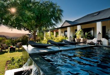 The pool at Bushmans Kloof, luxury hotel in South Africa