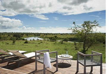 Terrace at Singita Mara River Tented Camp, luxury camp in Tanzania