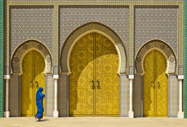 Doors on the Royal palace in Fez