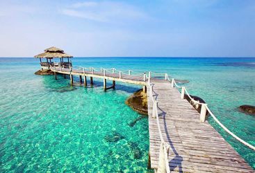 Jetty over turquoise ocean