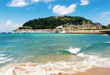 View of sandy beach of San Sebastian
