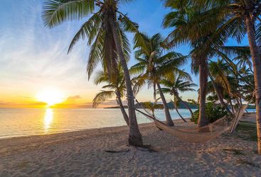 Beach hammock in Fiji