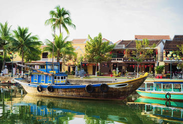 Ship at Thu Bon River in Hoi An