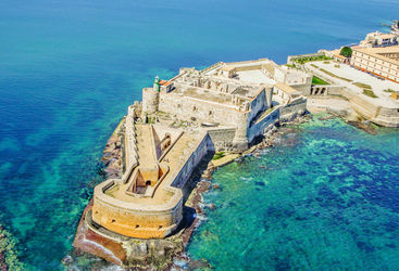 aerial view of maniace fortress in syracuse