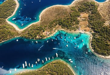 Aerial view of islands in Dalmatian Coast