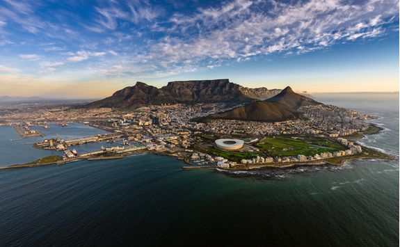 Aerial view of Cape Town