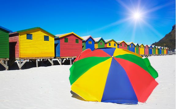 Colourful Umbrella on the Beach