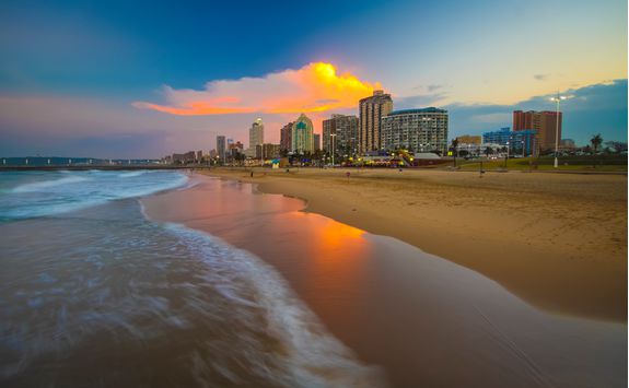 Sunset on Durban Beach
