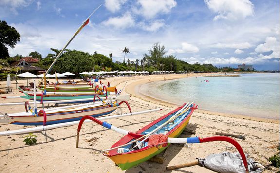 Boats on Sanur Beach