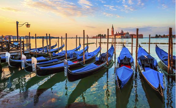 Italy Venice gondolas