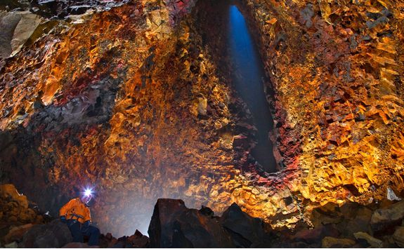 Inside the volcano
