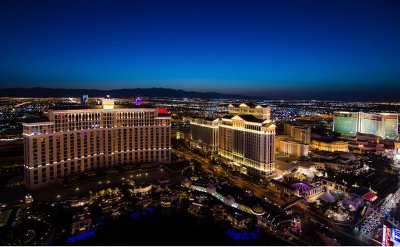 Aerial view across Las Vegas