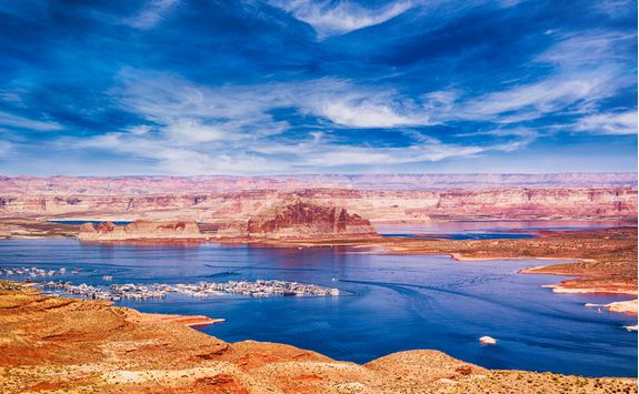 Aerial view across Lake Powell