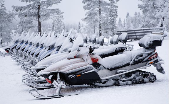 Hop on a snowmobile