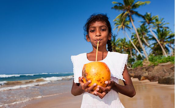 Girl with coconut