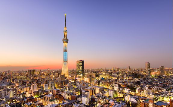 Skytree Tower in Tokyo at dusk
