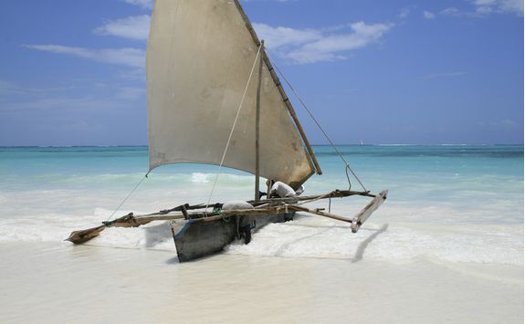 A boat in the Zanzibar ocean