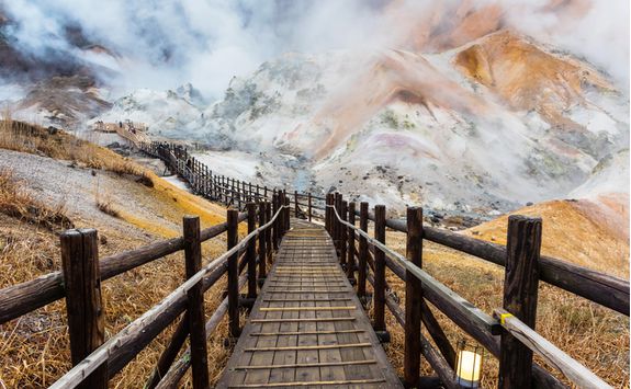 Walkway in Jigokudani valley