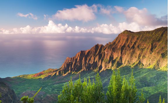 Sunset at Na Pali coast