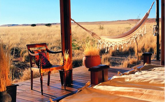 A view from a Wolwedans private camp bedroom