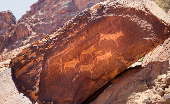 Engravings on a rock