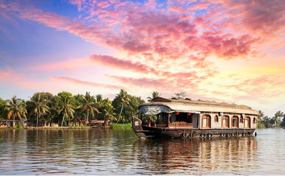 Rice barge sunset