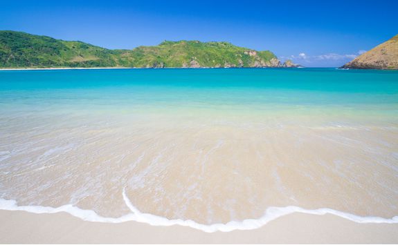 Lombok beach and clear blue water