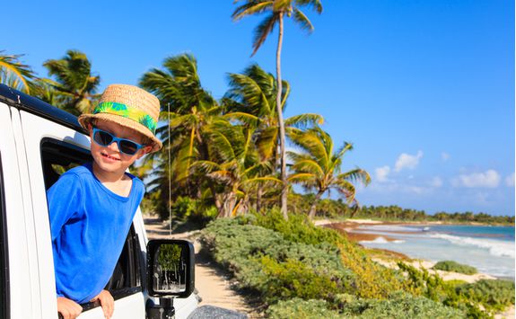 Kids journey to the beach