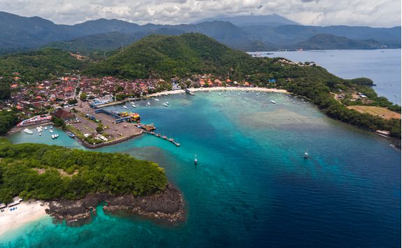An aerial view of Bali