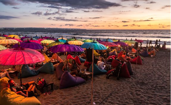 An evening on beanbags on the beach