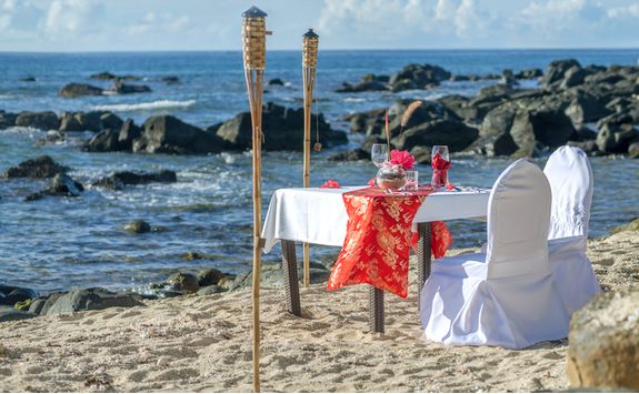 Mauritius beach dinner