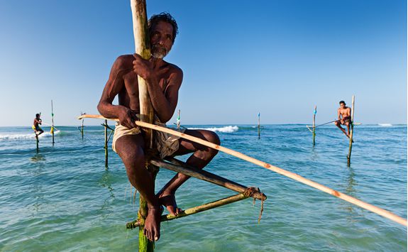 Traditional fishing in Galle