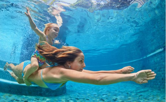 Family swimming